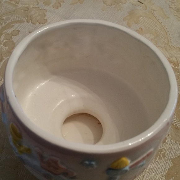 Vintage Round Hand Painted Nursery Planter Vase - Picture 4 of 5